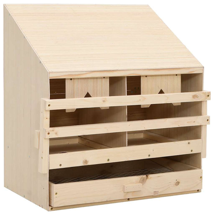 Cuibar găini cu 2 compartimente, 63x40x65 cm, lemn masiv pin WALTI