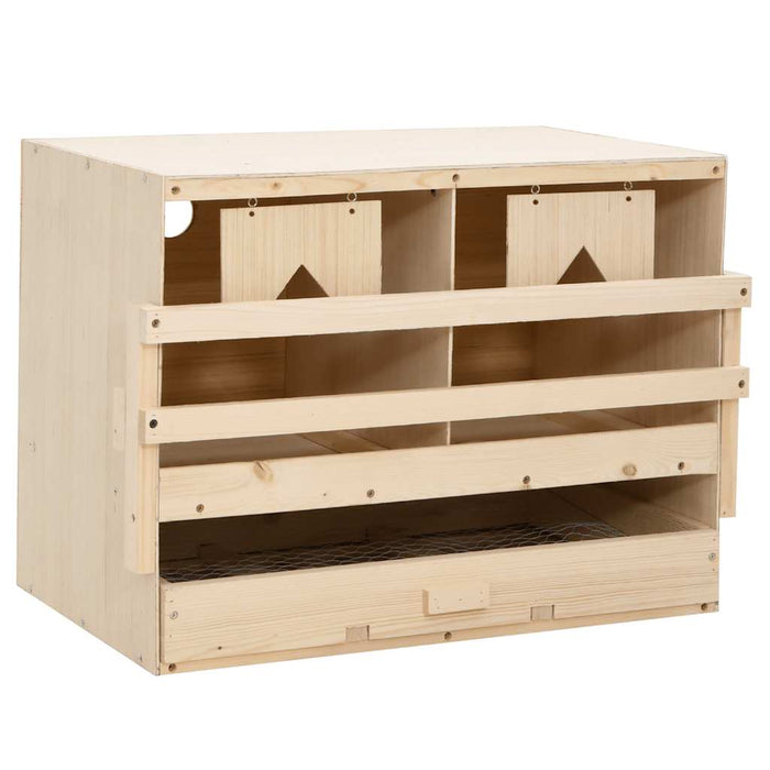 Cuibar găini cu 2 compartimente, 63x40x45 cm, lemn masiv pin WALTI