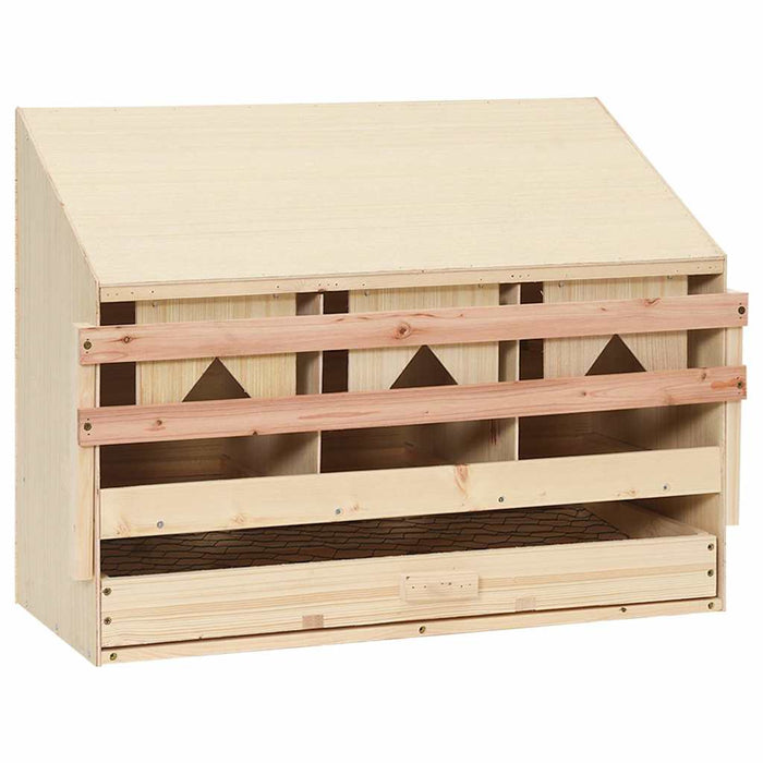 Cuibar găini cu 3 compartimente, 72x33x54 cm, lemn masiv pin WALTI