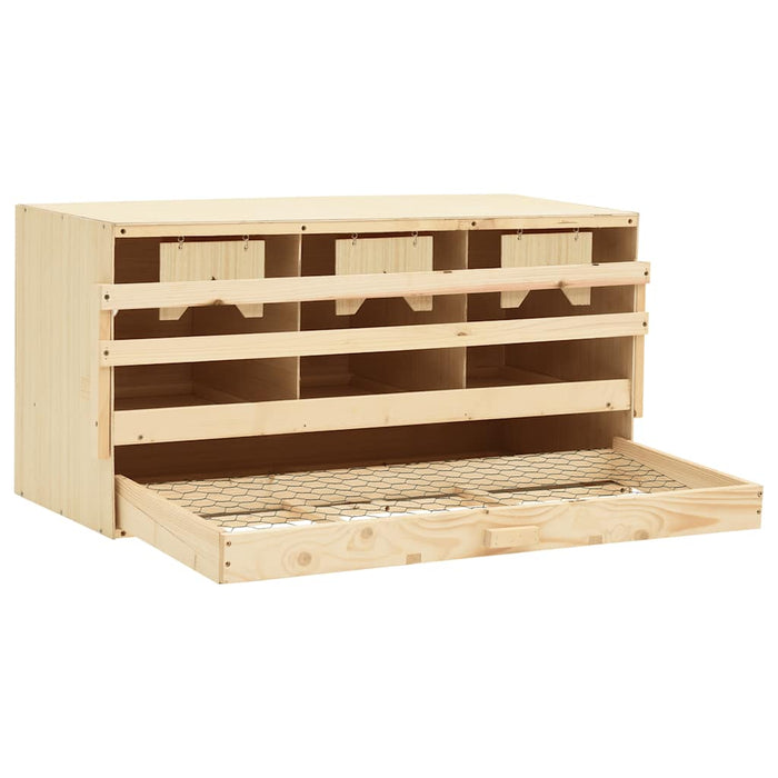 Cuibar găini cu 3 compartimente, 72x33x38 cm, lemn masiv pin - WALTI WALTI