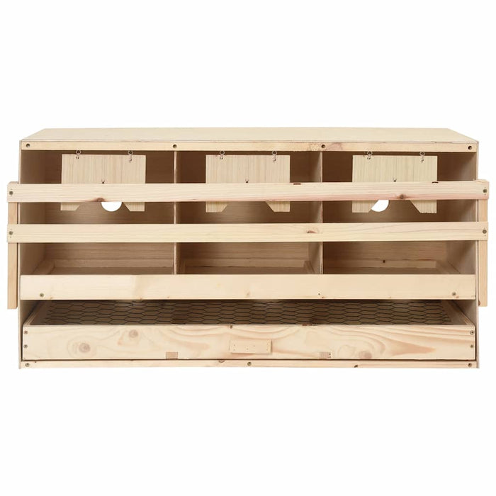 Cuibar găini cu 3 compartimente, 72x33x38 cm, lemn masiv pin - WALTI WALTI