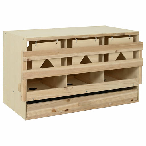 Cuibar găini cu 3 compartimente, 96x40x45 cm, lemn masiv pin - WALTI WALTI
