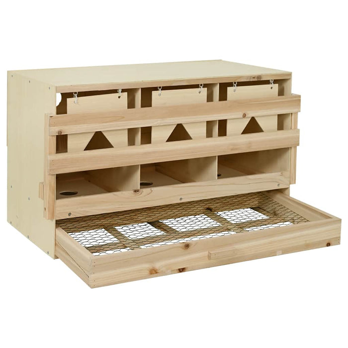 Cuibar găini cu 3 compartimente, 96x40x45 cm, lemn masiv pin WALTI