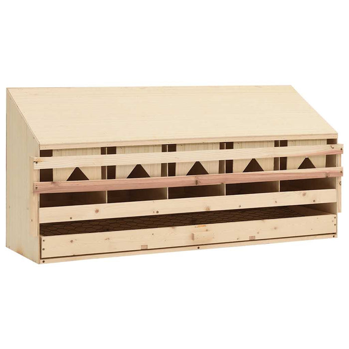 Cuibar găini cu 5 compartimente 117x33x54 cm lemn masiv pin WALTI