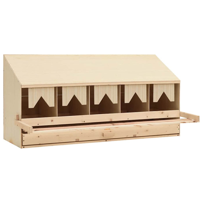Cuibar găini cu 5 compartimente 117x33x54 cm lemn masiv pin WALTI