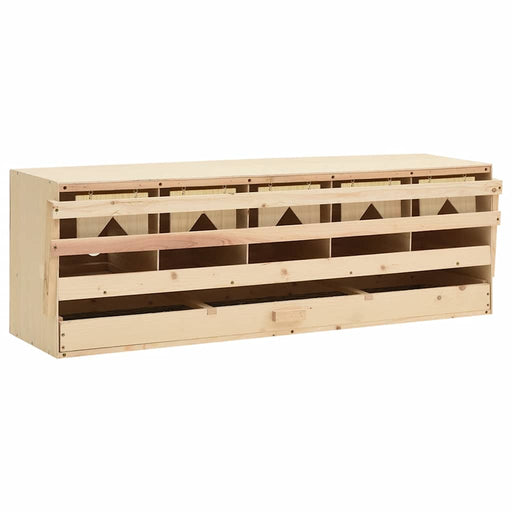 Cuibar găini cu 5 compartimente, 117x33x38 cm, lemn masiv pin - WALTI WALTI