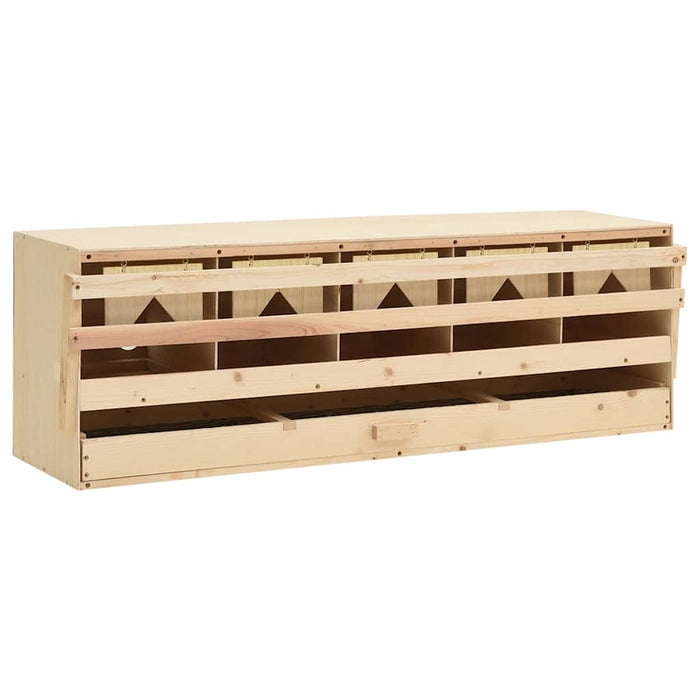 Cuibar găini cu 5 compartimente, 117x33x38 cm, lemn masiv pin WALTI