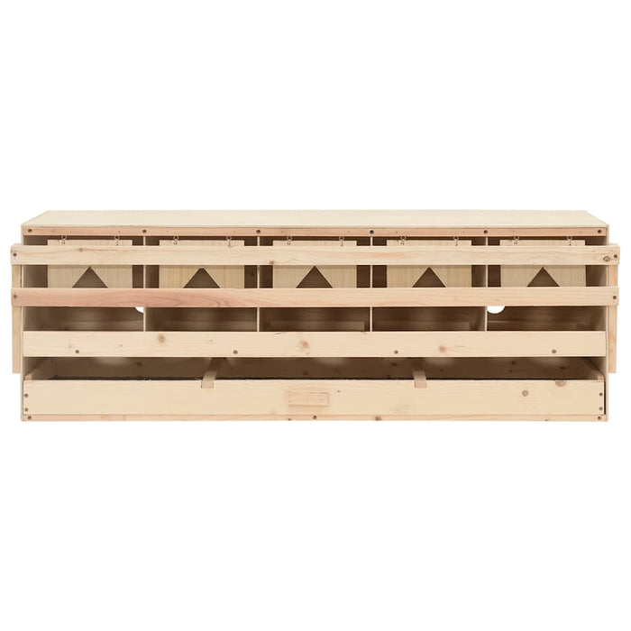 Cuibar găini cu 5 compartimente, 117x33x38 cm, lemn masiv pin WALTI