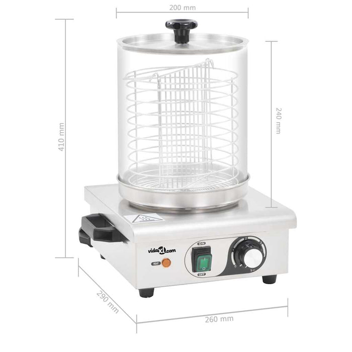 Aparat de încălzit hot dog, oțel inoxidabil, 450 W WALTI