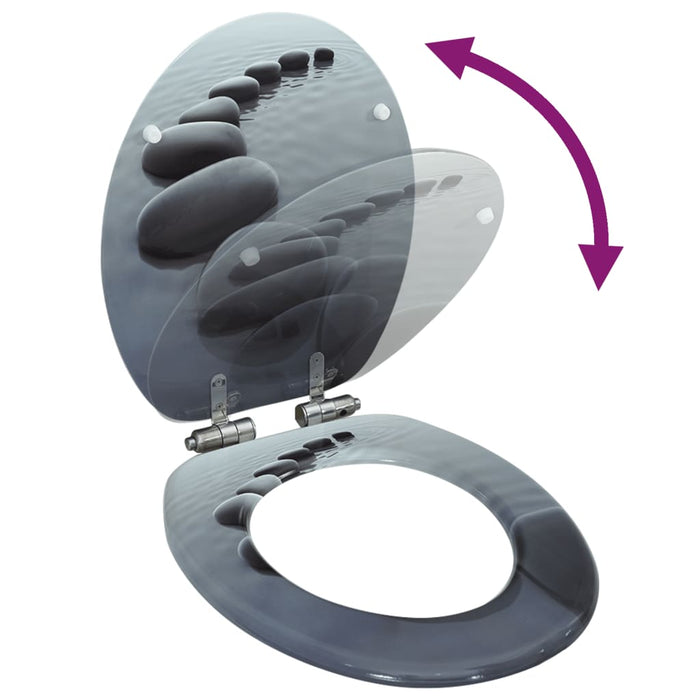 Capac WC cu închidere silențioasă, MDF, design pietre - WALTI WALTI