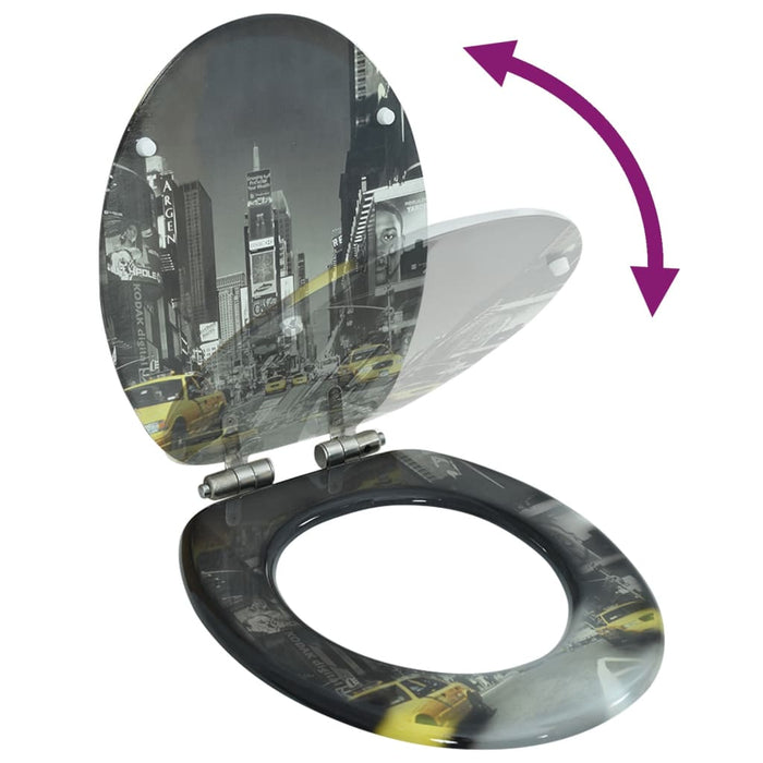 Capac WC cu închidere silențioasă, MDF, design New York - WALTI WALTI