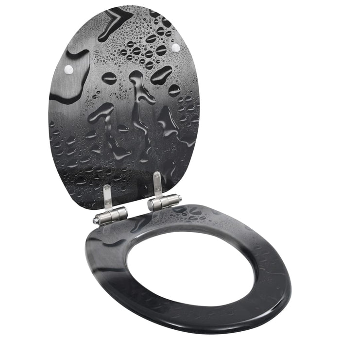 Capac WC cu închidere silențioasă, MDF, design picătură de apă - WALTI WALTI