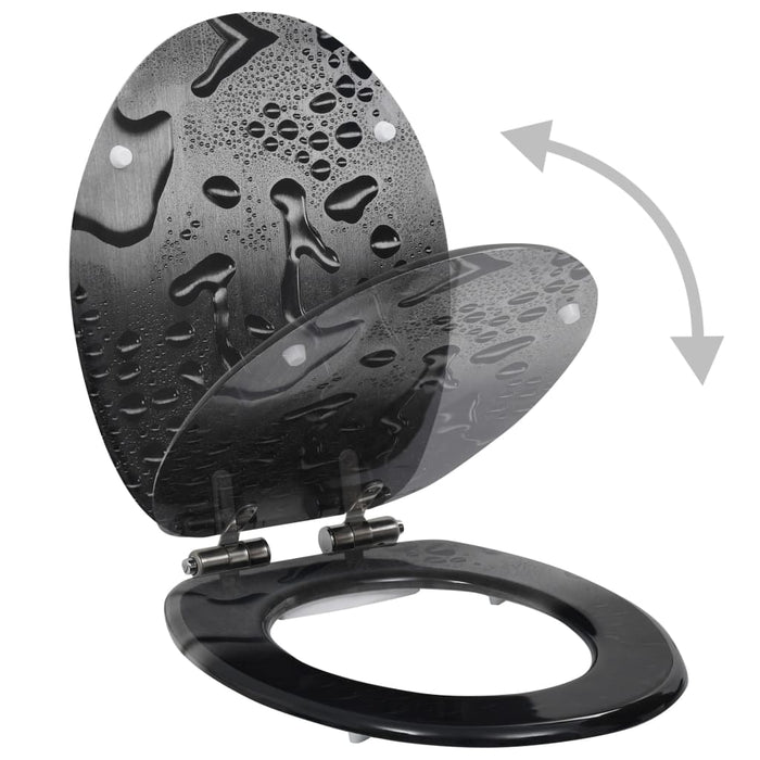 Capac WC cu închidere silențioasă, MDF, design picătură de apă - WALTI WALTI