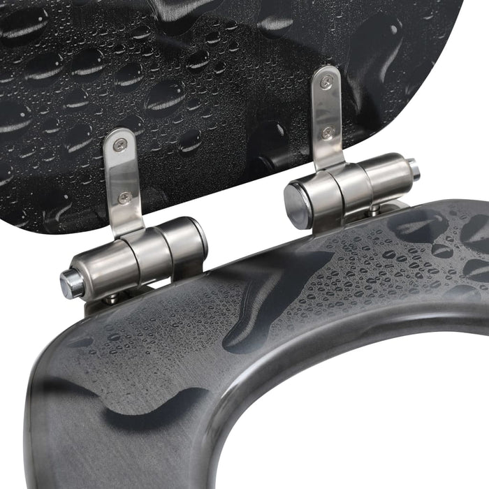 Capac WC cu închidere silențioasă, MDF, design picătură de apă - WALTI WALTI