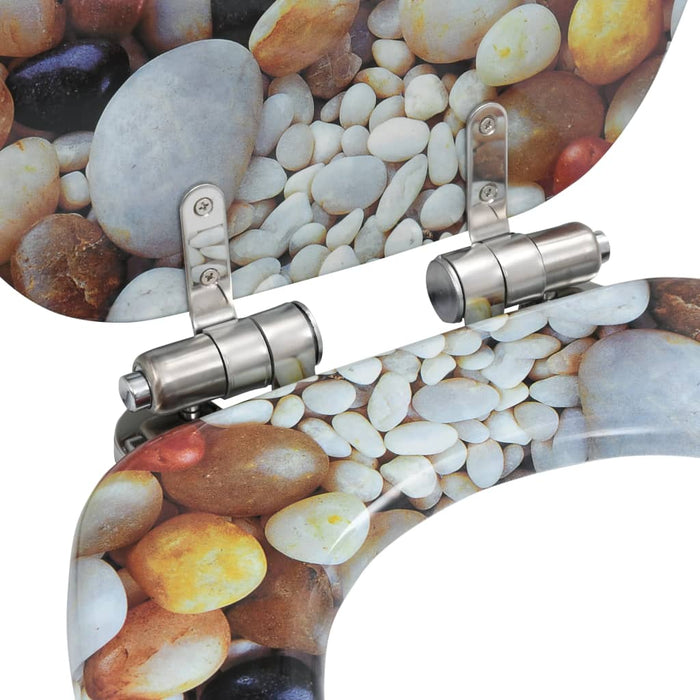 Capac WC cu închidere silențioasă, MDF, design pietriș - WALTI WALTI