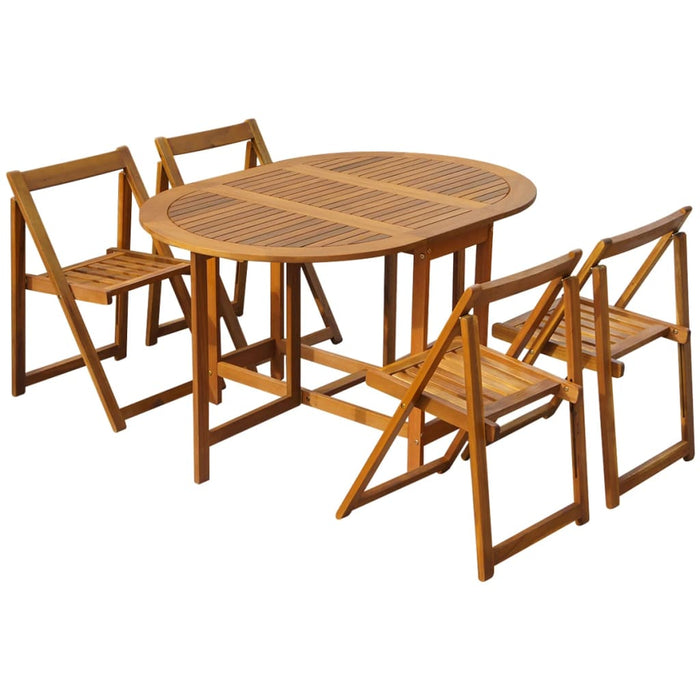 Set mobilier de exterior pliabil, 5 piese, lemn masiv de acacia - WALTI WALTI