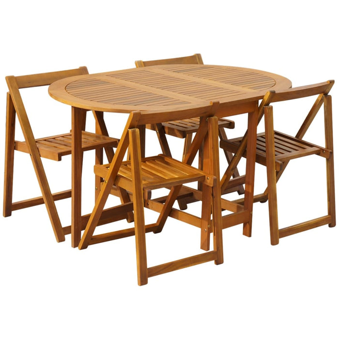 Set mobilier de exterior pliabil, 5 piese, lemn masiv de acacia - WALTI WALTI