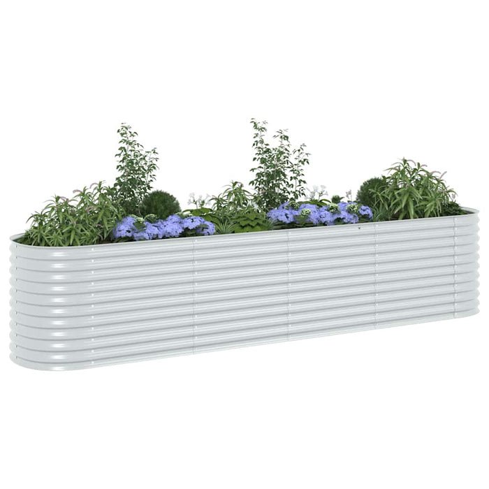 Strat înălțat grădină, argintiu 400x80x81 cm, oțel galvanizat - WALTI WALTI
