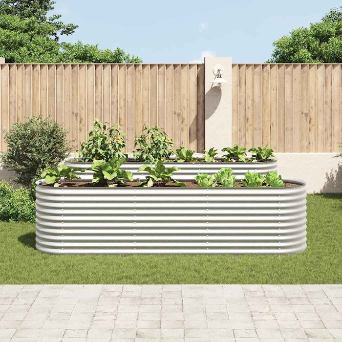 Strat înălțat de grădină argintiu 320x80x81 cm oțel galvanizat - WALTI WALTI