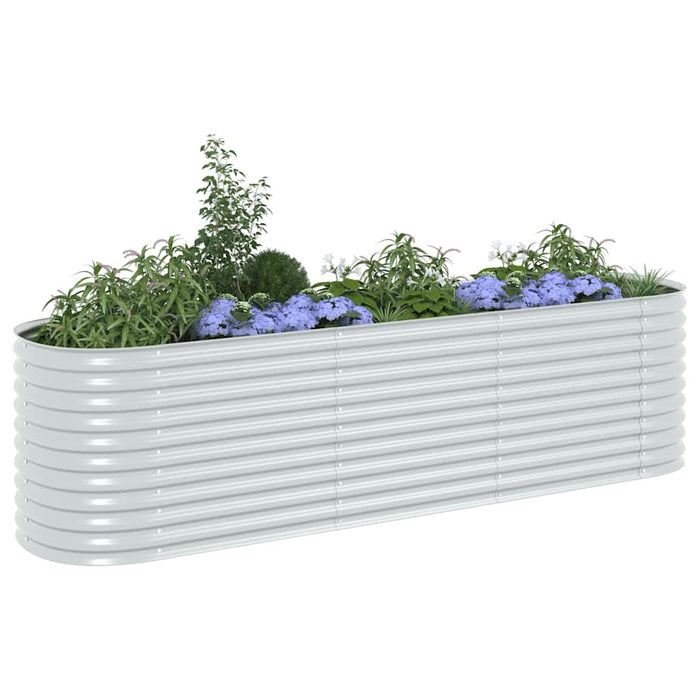 Strat înălțat de grădină argintiu 320x80x81 cm oțel galvanizat - WALTI WALTI