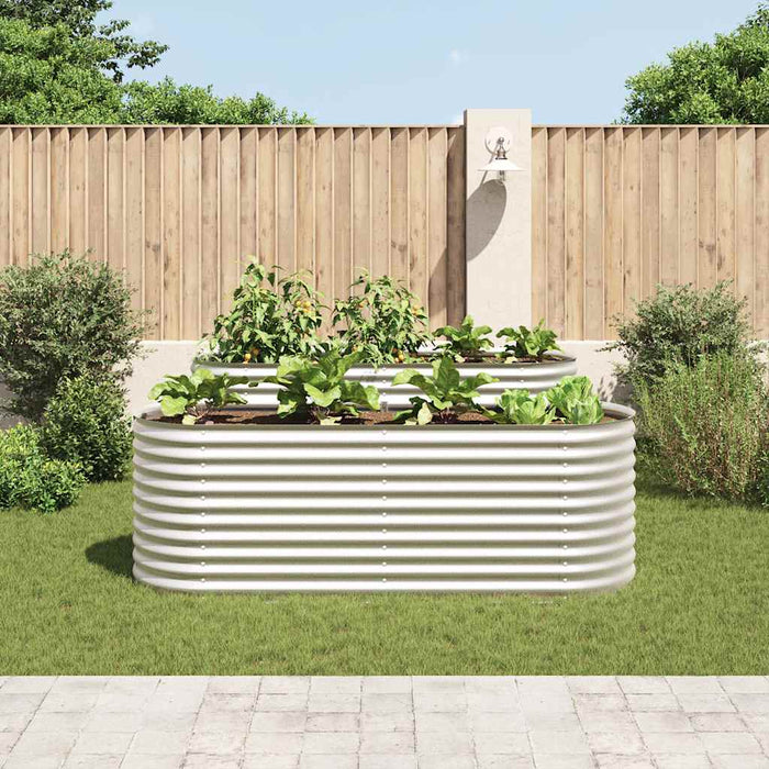 Strat înălțat grădină argintiu 240x80x81 cm oțel galvanizat - WALTI WALTI