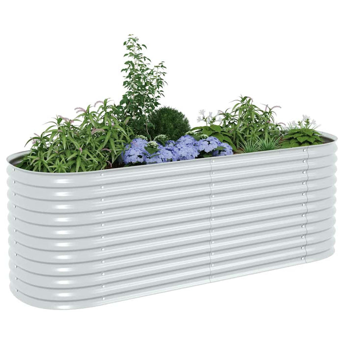 Strat înălțat grădină argintiu 240x80x81 cm oțel galvanizat - WALTI WALTI