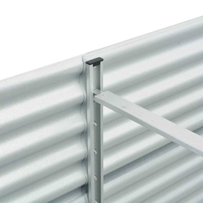 Strat înălțat grădină argintiu 240x80x81 cm oțel galvanizat - WALTI WALTI