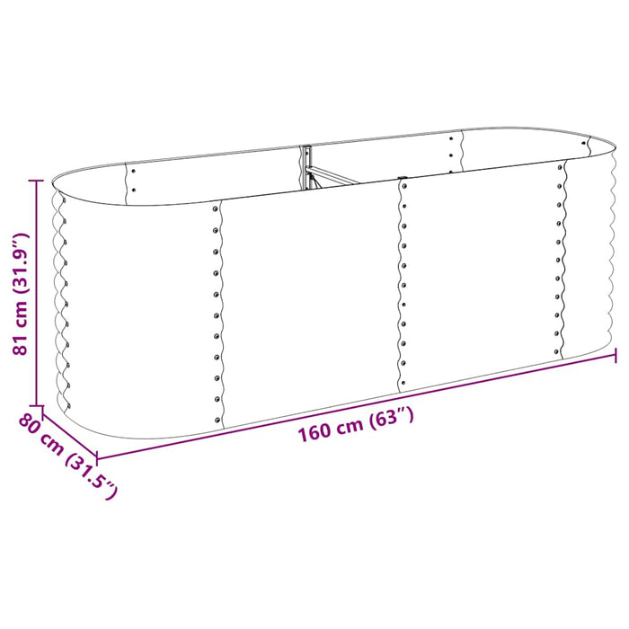 Strat înălțat grădină argintiu 240x80x81 cm oțel galvanizat - WALTI WALTI