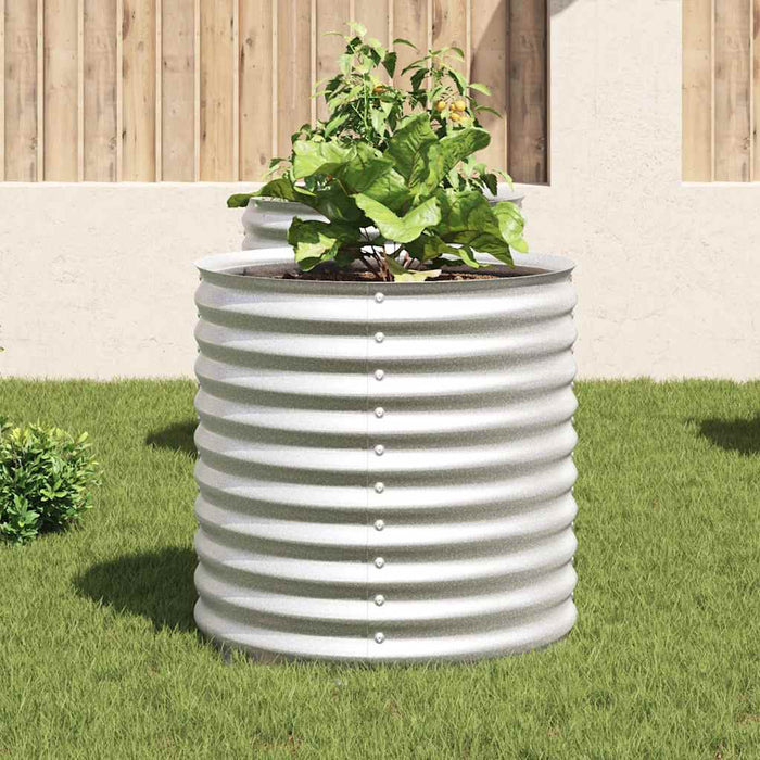 Strat înălțat de grădină argintiu 80x80x81 cm oțel galvanizat - WALTI WALTI