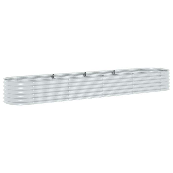 Strat înălțat de grădină argintiu 400x80x44 cm oțel galvanizat - WALTI WALTI