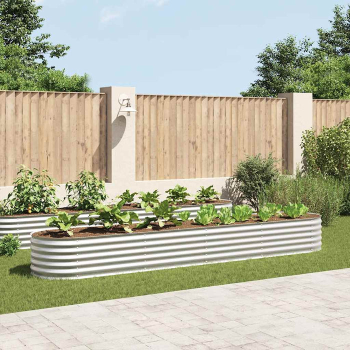 Strat înălțat de grădină argintiu 400x80x44 cm oțel galvanizat - WALTI WALTI