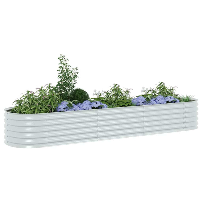 Strat înălțat de grădină, argintiu 320x80x44 cm oțel galvanizat - WALTI WALTI
