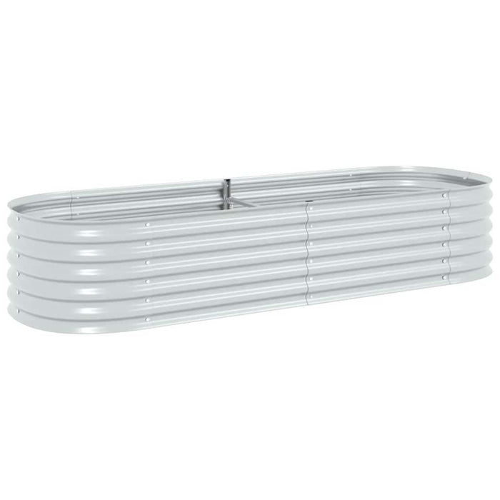 Strat înălțat de grădină argintiu 240x80x44 cm oțel galvanizat - WALTI WALTI