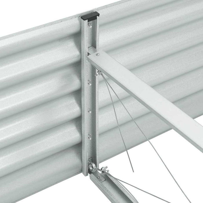 Strat înălțat de grădină argintiu 240x80x44 cm oțel galvanizat - WALTI WALTI