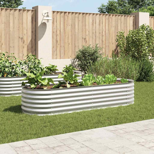 Strat înălțat de grădină argintiu 240x80x44 cm oțel galvanizat - WALTI WALTI