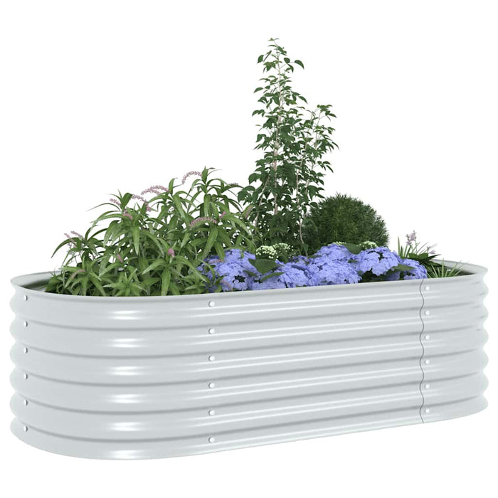 Strat înălțat de grădină argintiu 160x80x44 cm oțel galvanizat - WALTI WALTI