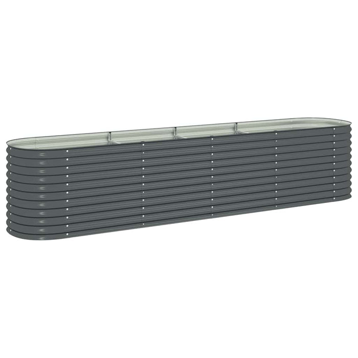 Strat înălțat de grădină, gri, 400x80x81 cm, oțel galvanizat - WALTI WALTI