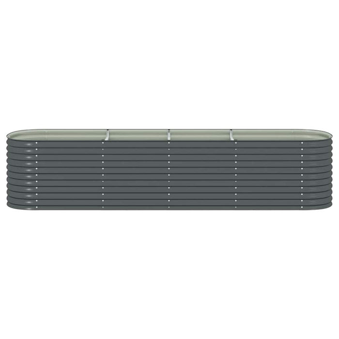 Strat înălțat de grădină, gri, 400x80x81 cm, oțel galvanizat - WALTI WALTI