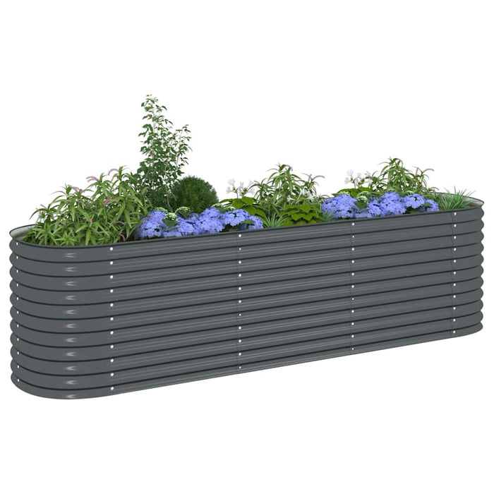 Strat înălțat de grădină, gri, 320 x 80 x 81 cm oțel galvanizat - WALTI WALTI