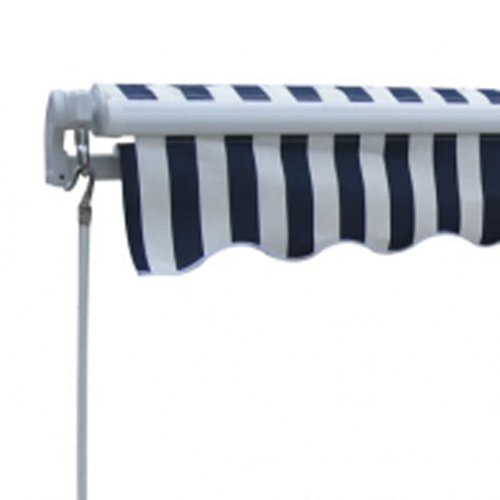 Copertină pliabilă cu acționare manuală, 300 cm, albastru/alb - WALTI WALTI