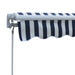 Copertină pliabilă cu acționare manuală, 300 cm, albastru/alb - WALTI WALTI