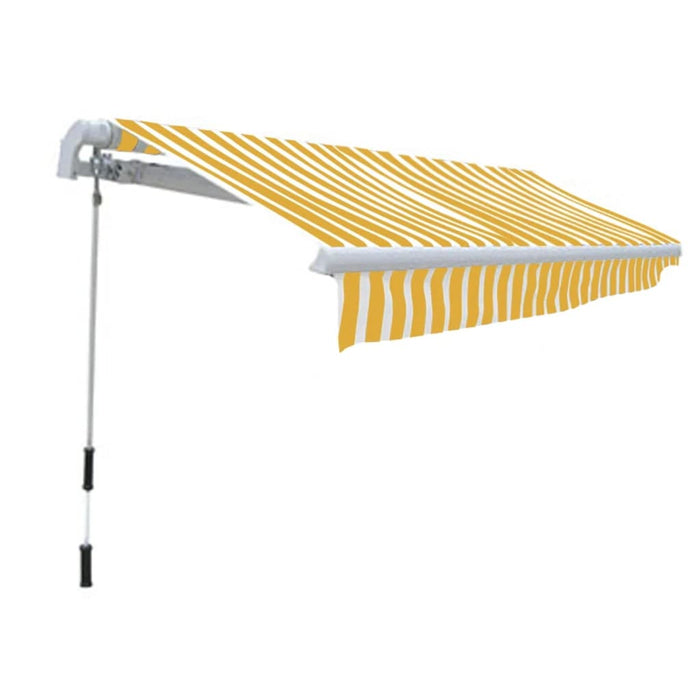 Copertină pliabilă, acționare manuală, 300 cm, galben/alb - WALTI WALTI