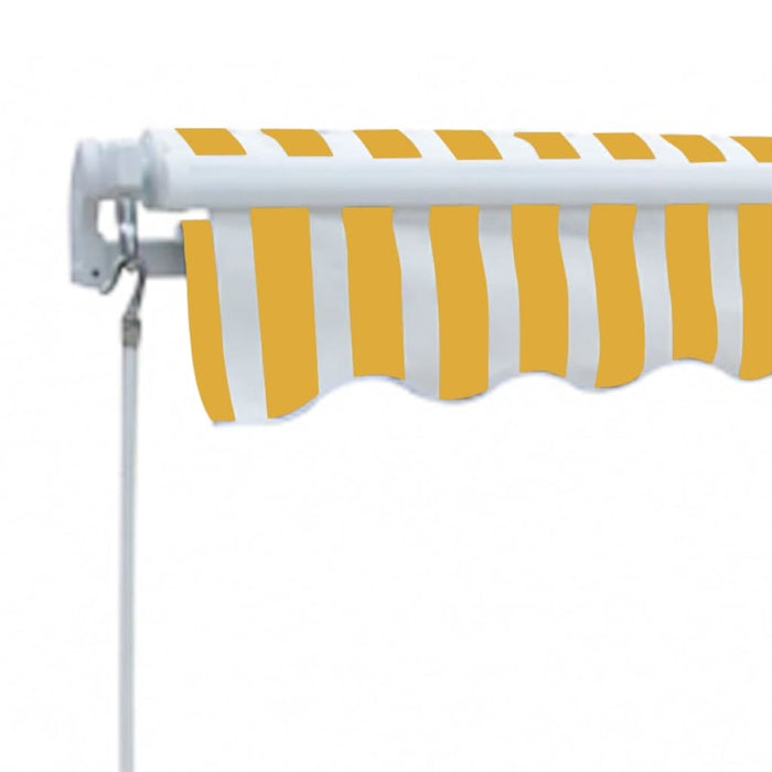 Copertină pliabilă, acționare manuală, 300 cm, galben/alb - WALTI WALTI