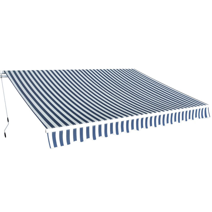 Copertină pliabilă cu acționare manuală, 350 cm, albastru/alb - WALTI WALTI