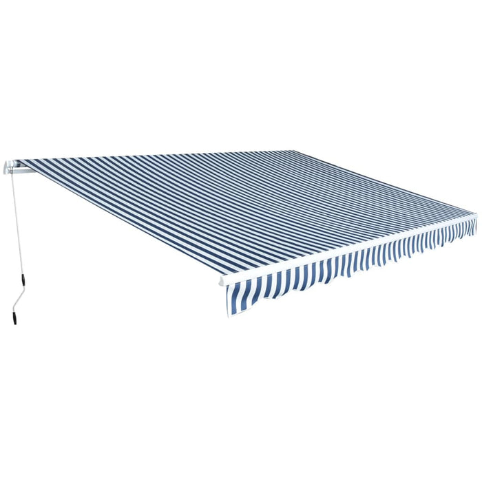 Copertină pliabilă cu acționare manuală, 450 cm, albastru/alb - WALTI WALTI