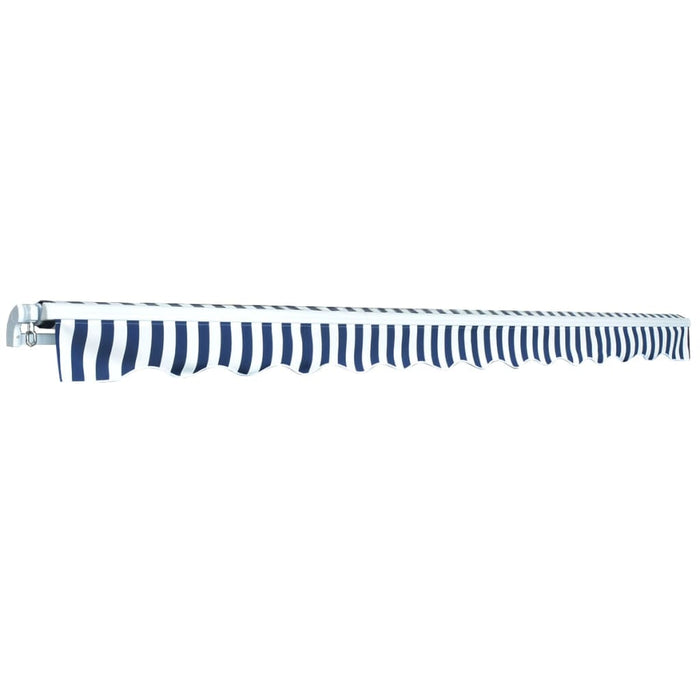 Copertină pliabilă cu acționare manuală, 450 cm, albastru/alb - WALTI WALTI