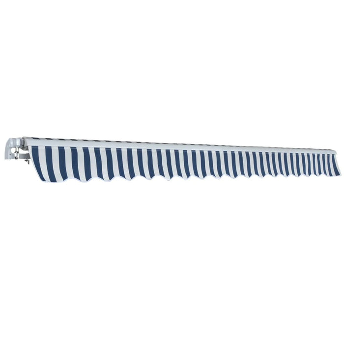 Copertină pliabilă cu acționare manuală, albastru/alb, 400 cm - WALTI WALTI