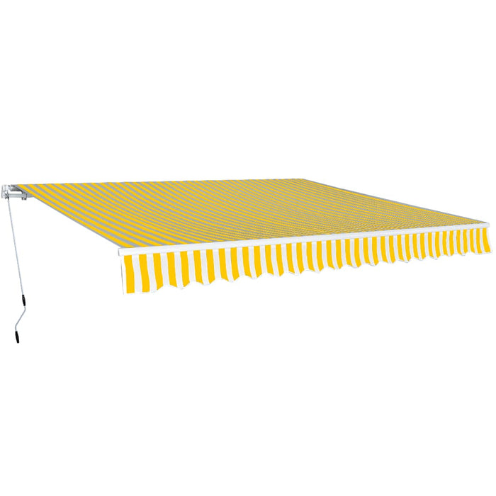 Copertină pliabilă, acționare manuală, 400 cm, galben/alb - WALTI WALTI