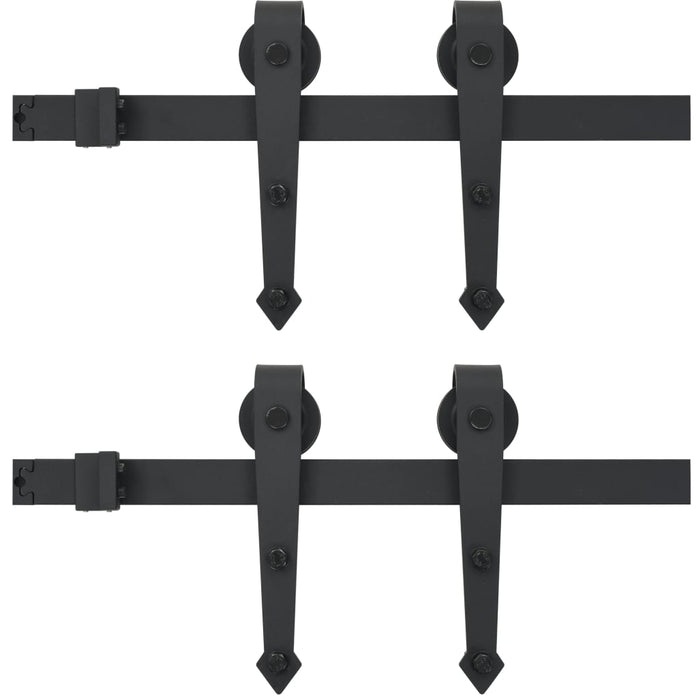 Set piese pentru uși glisante, negru, 2 x 183 cm, oțel - WALTI WALTI