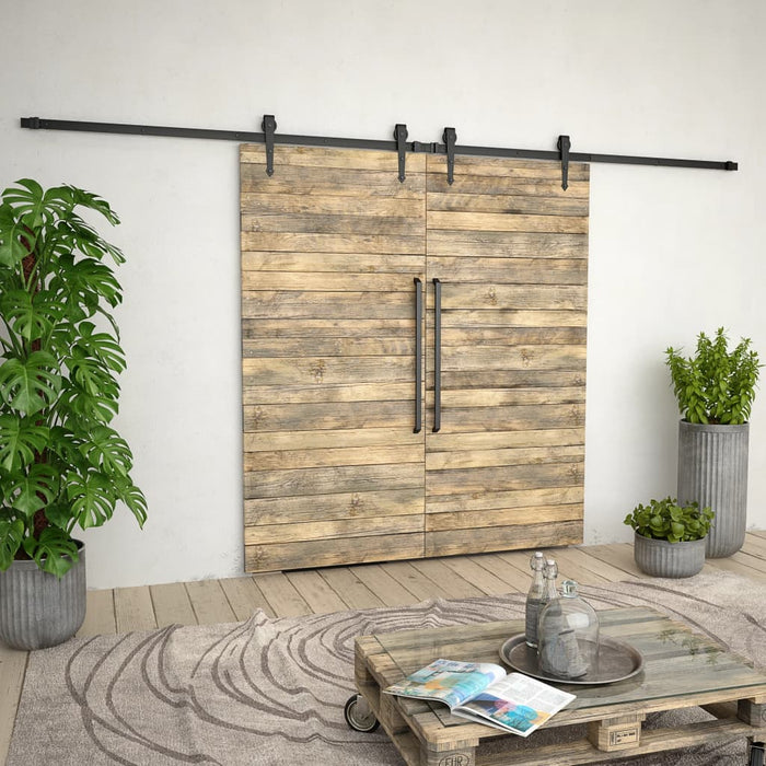 Set piese pentru uși glisante, negru, 2 x 183 cm, oțel - WALTI WALTI